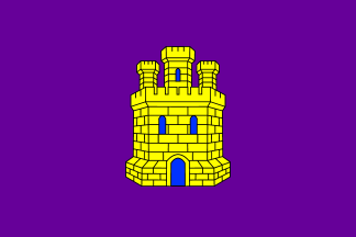 [Flag of Castile with a purple field (Castile, Spain)]